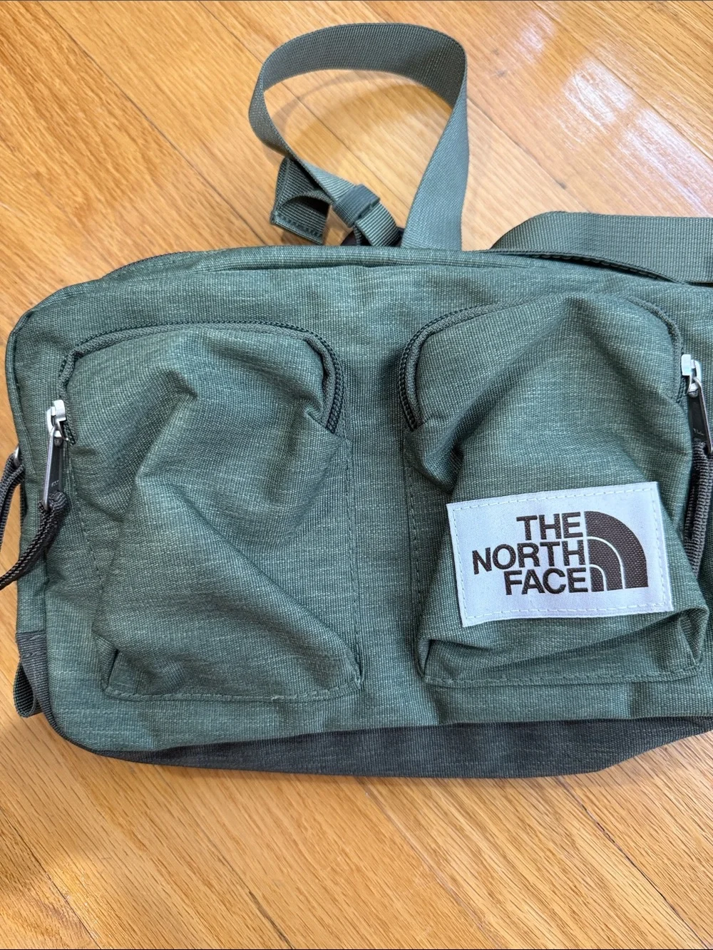 The North Face Olive Green Belt Bag with Front Pockets